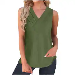 Walmart ZyeKqe Tank Tops for Women Loose Fitted V Neck Casual Summer Top Basic Sleeveless Shirts offer
