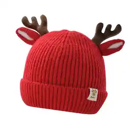 Walmart Gpaecead Christmas Toddler Baby Trendy Cute Boys And Girls Knitted Solid Color Hat Red offer