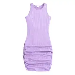 Walmart ZPWKLM Sleeveless Sheath Solid Color For Todddler Casual Tank Dress For Girl size 8-9T offer