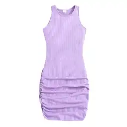 Walmart ZPWKLM Sleeveless Sheath Solid Color For Todddler Casual Tank Dress For Girl size 8-9T offer