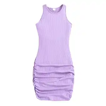 Walmart ZPWKLM Sleeveless Sheath Solid Color For Todddler Casual Tank Dress For Girl size 8-9T offer