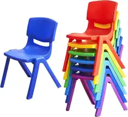 Walmart DEYGIA 6Pcs Stackable Kids Plastic Chairs, Multicolor (Set of 6) offer