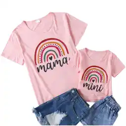 Walmart ZPWKLM ZPWKLM Tees For Rainbow Short Sleeve Crewneck Family Family Matching Outfits For size 4-5T offer