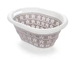 Walmart Collapsible Utility Basket, Small, White/Taupe offer