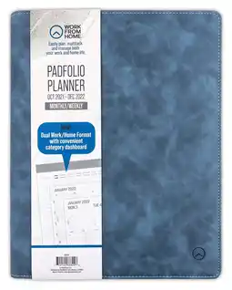 Walmart Work From Home Padfolio Weekly/Monthly Planner, Oct 2021-Dec 2022, 12.25 x 10 Blue offer