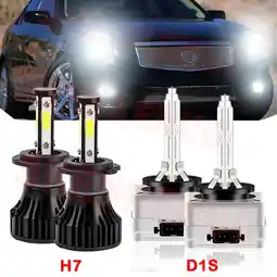 Walmart H7 LED High Beam Bulbs for Cadillac Escalade 2015-2016 D1S Low Beam Xenon HID Headlights 4pcs offer
