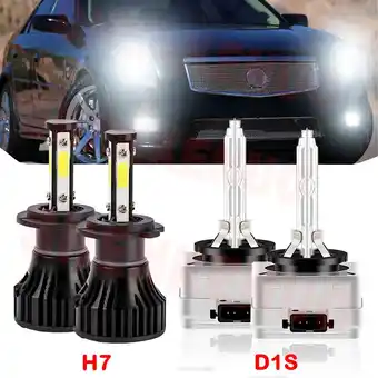 Walmart H7 LED High Beam Bulbs for Cadillac Escalade 2015-2016 D1S Low Beam Xenon HID Headlights 4pcs offer
