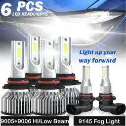 Walmart Para For Chrysler 300 2005-2009 Combo LED faro + luces antiniebla 500% Brighter than Halogen,6x offer