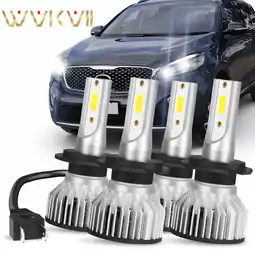 Walmart For Kia Sorento 2014 2015 2016 2017 2018 LED H7+H7 Headlight High Low Beam Bulbs Kit 6000K White 4x offer