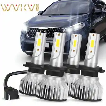 Walmart For Kia Sorento 2014 2015 2016 2017 2018 LED H7+H7 Headlight High Low Beam Bulbs Kit 6000K White 4x offer