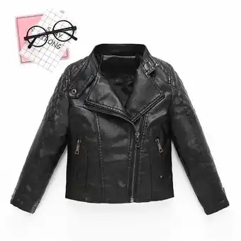 Walmart LFEOOST Children Collar Motorcycle Faux Leather Coats Kids Bomber Pu Soft Leather Jackets Black 150 offer