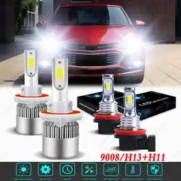 Walmart For Cruze 2011-2014 2015 Headlights 9008/H13 LED High and Low Beam+H11 Fog Light 4pc offer