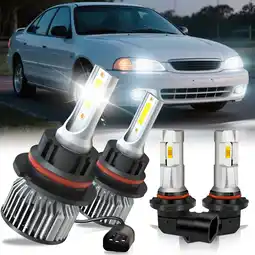 Walmart 4 Pack LED Headlight Hi/Low+Fog Light Bulbs 9007 9145 4x For Dodge Stratus 95-00 offer