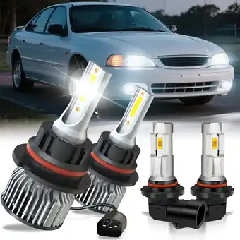 Walmart 4 Pack LED Headlight Hi/Low+Fog Light Bulbs 9007 9145 4x For Dodge Stratus 95-00 offer
