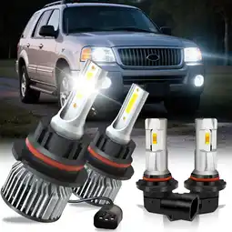 Walmart For Mercury Mountaineer 2004-2006 9007 9005/9006 LED Headlight High Low Beam Fog light Pack of 4 offer