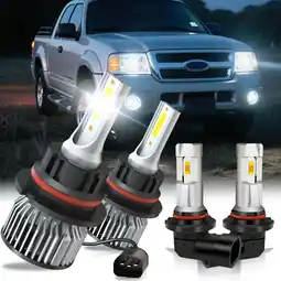Walmart 9007/HB5 9006 LED Headlight & Fog Light Bulbs For Ford Explorer Sport Trac 2001-2005 offer