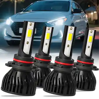 Walmart For Hyundai Accent 2021-2022 with projector LED Headlight Bulb 9005 High Low Beam 6000K White 4pcs offer