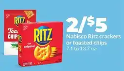 Hy-Vee Nabisco Ritz crackers or toasted chips offer