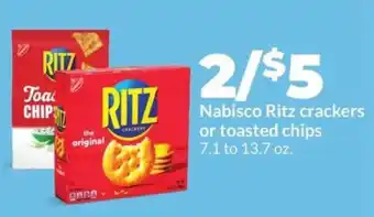 Hy-Vee Nabisco Ritz crackers or toasted chips offer