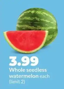 Hy-Vee Whole Seedless Watermelon offer