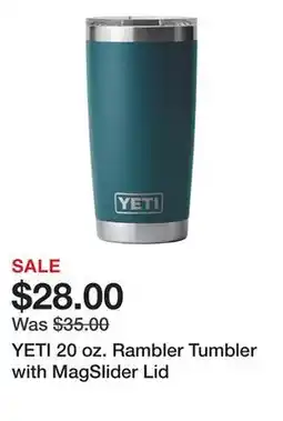 Dick's Sporting Goods YETI 20 oz. Rambler Tumbler with MagSlider Lid offer