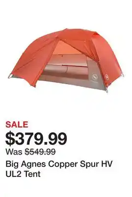 Dick's Sporting Goods Big Agnes Copper Spur HV UL2 Tent offer