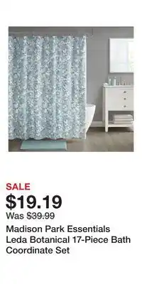 Kohl's Madison Park Essentials Leda Botanical 17-Piece Bath Coordinate Set offer