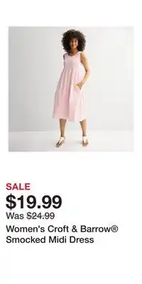 Kohl's Women's Croft & Barrow Smocked Midi Dress offer