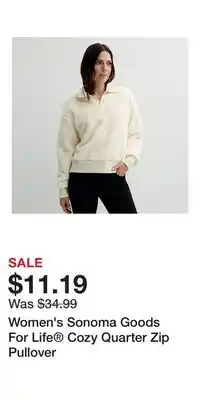 Kohl's Women's Sonoma Goods For Life Cozy Quarter Zip Pullover offer