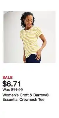 Kohl's Women's Croft & Barrow Essential Crewneck Tee offer