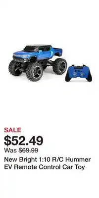 Kohl's New Bright 1:10 R/C Hummer EV Remote Control Car Toy offer
