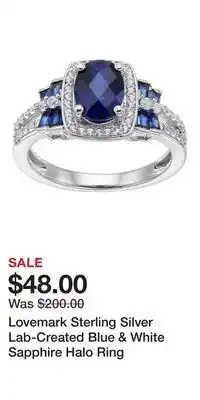 Kohl's Lovemark Sterling Silver Lab-Created Blue & White Sapphire Halo Ring offer
