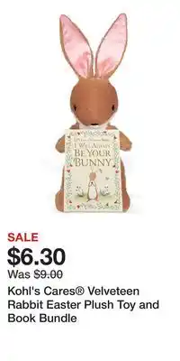 Kohl's Kohl's Cares Velveteen Rabbit Easter Plush Toy and Book Bundle offer