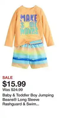 Kohl's Baby & Toddler Boy Jumping Beans Long Sleeve Rashguard & Swim Trunks Set offer
