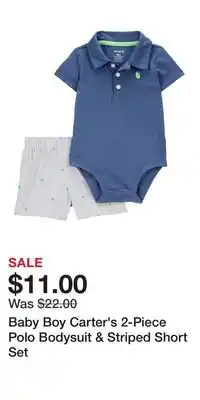 Kohl's Baby Boy Carter's 2-Piece Polo Bodysuit & Striped Short Set offer