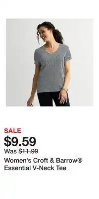 Kohl's Women's Croft & Barrow Essential V-Neck Tee offer
