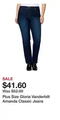 Kohl's Plus Size Gloria Vanderbilt Amanda Classic Jeans offer