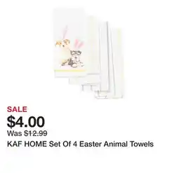 Marshalls KAF HOME Set Of 4 Easter Animal Towels offer
