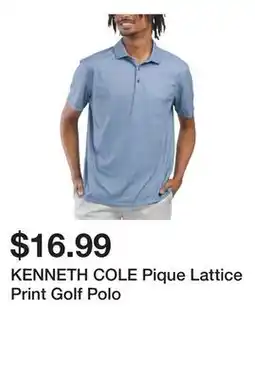 Marshalls KENNETH COLE Pique Lattice Print Golf Polo offer