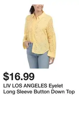 Marshalls LIV LOS ANGELES Eyelet Long Sleeve Button Down Top offer
