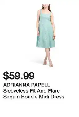 Marshalls ADRIANNA PAPELL Sleeveless Fit And Flare Sequin Boucle Midi Dress offer