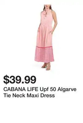 Marshalls CABANA LIFE Upf 50 Algarve Tie Neck Maxi Dress offer