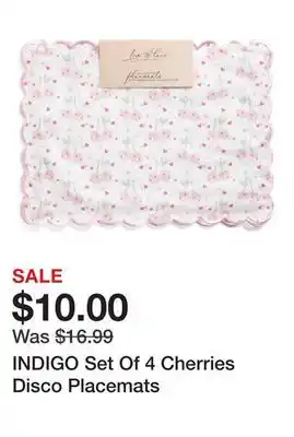 Marshalls INDIGO Set Of 4 Cherries Disco Placemats offer