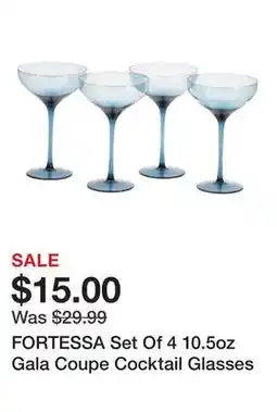 Marshalls FORTESSA Set Of 4 10.5oz Gala Coupe Cocktail Glasses offer