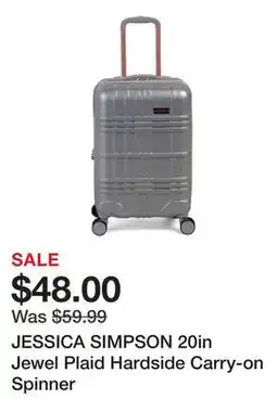 Marshalls JESSICA SIMPSON 20in Jewel Plaid Hardside Carry-on Spinner offer