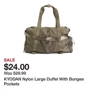 Marshalls KYODAN Nylon Large Duffel With Bungee Pockets offer