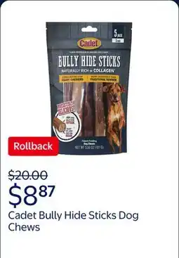 Walmart Cadet Bully Hide Sticks All-Natural Dog Chews Small Bully Stick Small offer