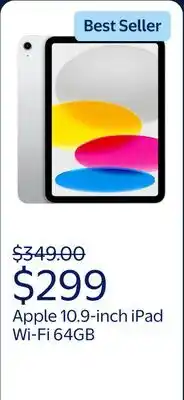 Walmart 2022 Apple 10.9-inch iPad Wi-Fi 64GB - Silver (10th Generation) offer