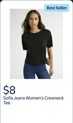 Walmart Sofia Jeans Women's Crewneck Tee with Short Sleeves offer