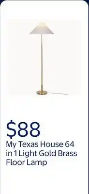 Walmart My Texas House 64 in 1 Light Gold brass Floor Lamp White offer